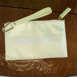 Authentic Burberry light lime green Wristlet